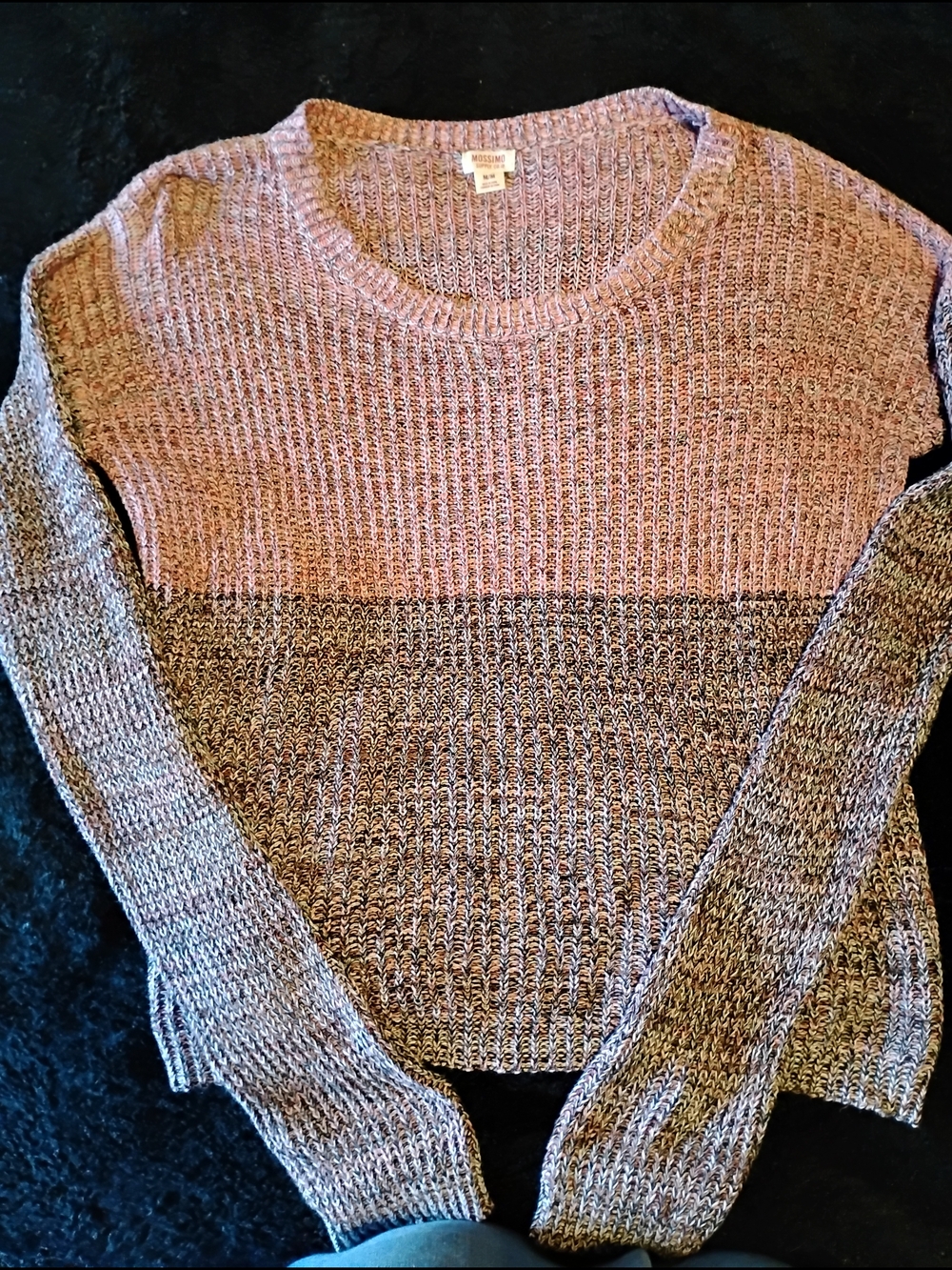 Mossimo Supply Co. Two-Tone Crewneck Sweater in Pink and Gray
